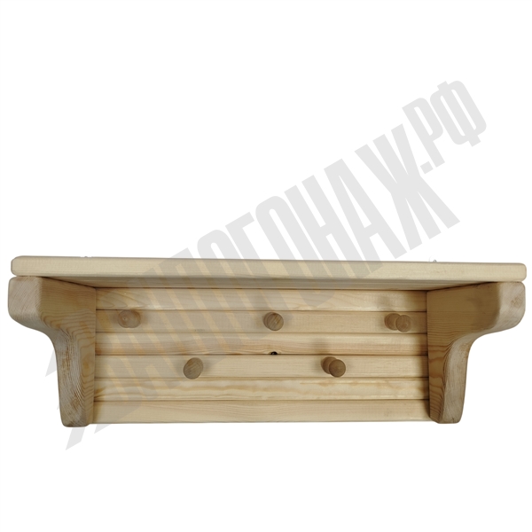 Полка-вешалка 5 крючков 200*200*490  Сосна